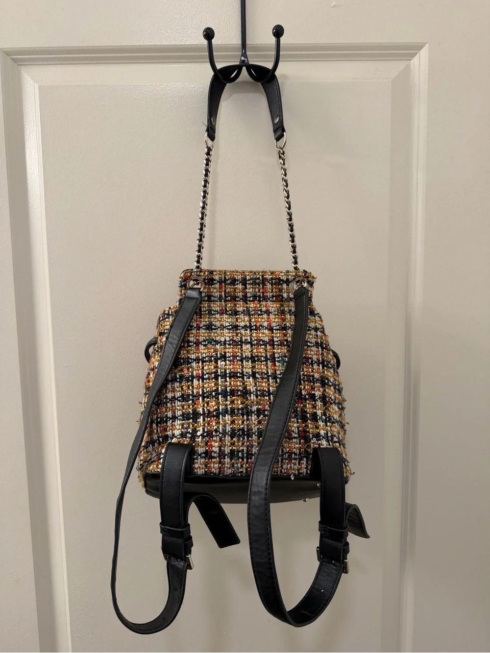 GUESS Cessily Multicolor Tweed Mini Backpack